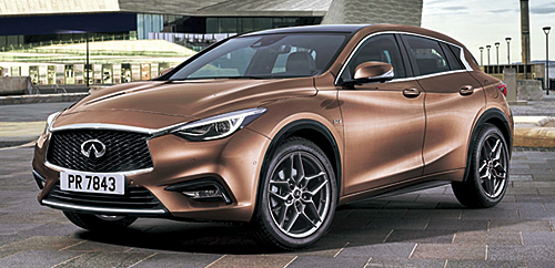 ’15年のフランクフルトショーで公開されたインフィニティのQ30。日本産プレミアムハッチバックだ