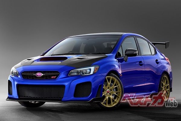 車名は、名車の再来を予感させる「20B-STIバージョン」となる見込み。前後には大型のブリスターフェンダーを装着。スバル/STI史上最強のモデルとなることは間違いない!