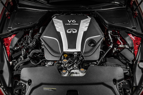 北米向けインフィニティQ50(日本名:スカイライン)に搭載される、自社製のV6、3Lターボエンジン