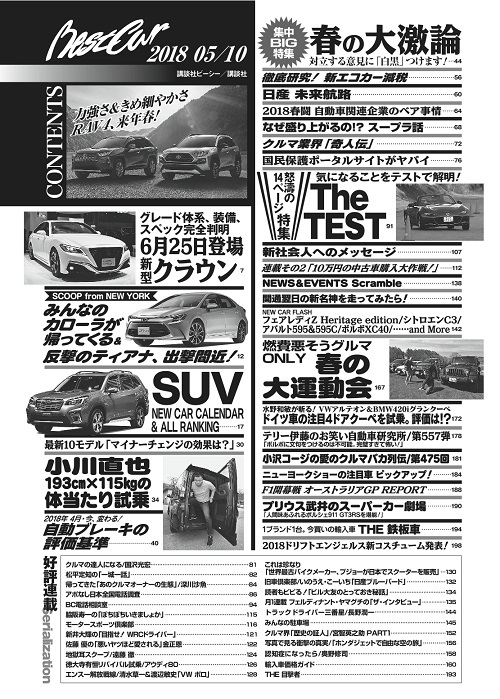 ベストカー2018年5月10日号 目次